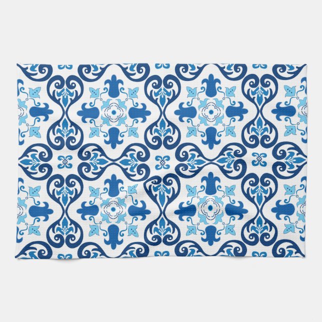 💙 Beautiful blue Azulejos III  Geschirrtuch (Horizontal)