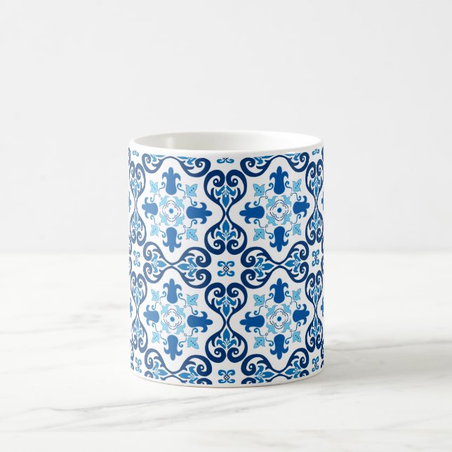 💙 Beautiful blue Azulejos III kleine Fliesen Kaffeetasse (Mittel)