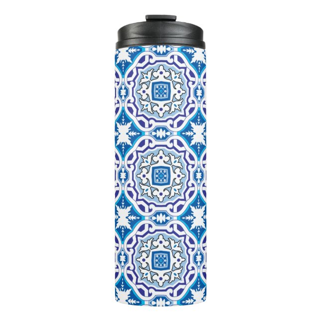 💙 Beautiful blue Azulejos, IV Thermosbecher (Vorderseite)