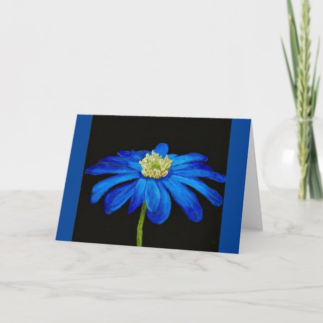 Beautiful Blue Beauty Daisy jeder Anlass Card Karte (Vorderseite)