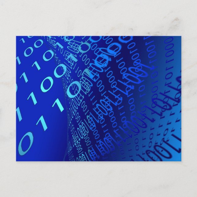 Beautiful Blue Binary Postkarte (Vorderseite)