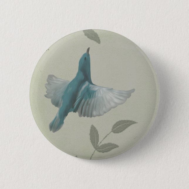Beautiful Blue Bird Button (Vorderseite)