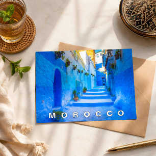 Beautiful Blue Chefchaouen marokkanische Architekt Postkarte