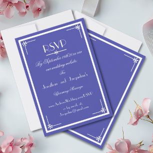Beautiful Blue Chic Wedding Website RSVP Card