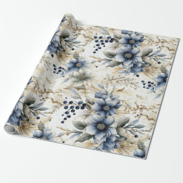 Beautiful Blue Christmas Baubles Xmas Blume Geschenkpapier