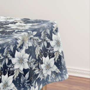 Beautiful Blue Christmas Floral Tischdecke