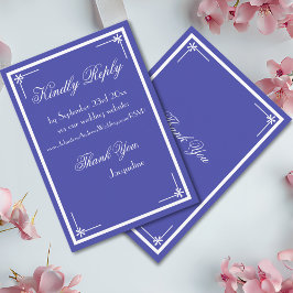 Beautiful Blue Elegant Script Classic Wedding RSVP Begleitkarte