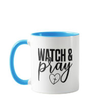 Beautiful Blue Faith Inspiriert Watch and Pray Tas