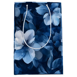 Beautiful Blue Floral Mittlere Geschenktüte