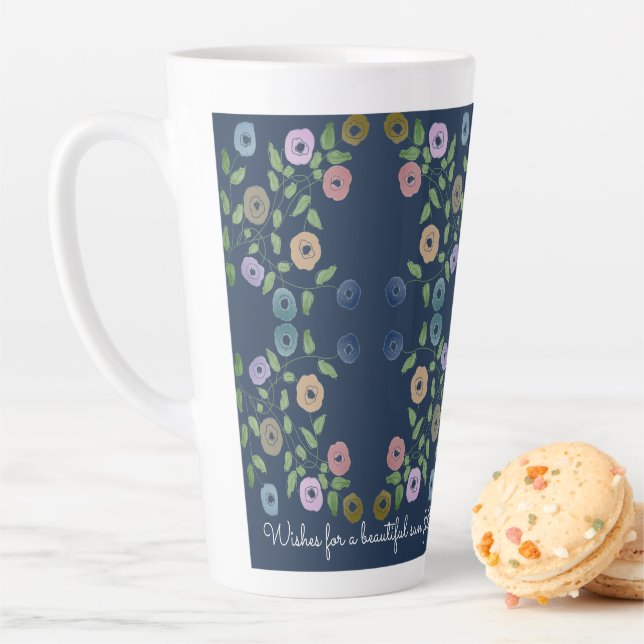 Beautiful Blue Flower Große Latte Tasse (Beispiel)