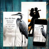 Beautiful Blue Heron Coastal Bird Foto Wedding