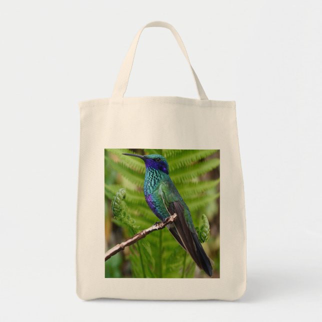 Beautiful Blue Hummingbird Tote Bag Tragetasche (Vorne)