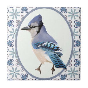 Beautiful Blue Jay Bird Fliese