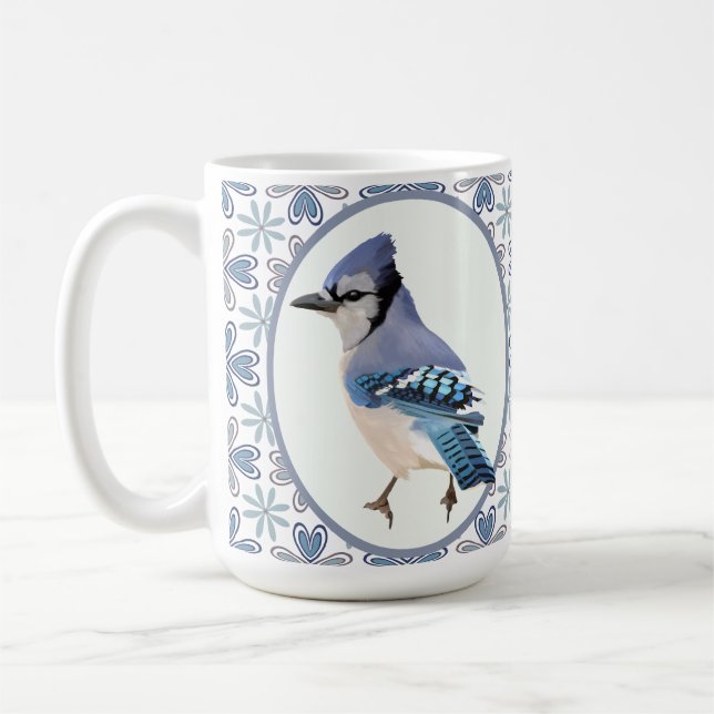 Beautiful Blue Jay Bird Kaffeetasse (Links)