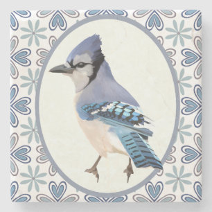Beautiful Blue Jay Bird Steinuntersetzer
