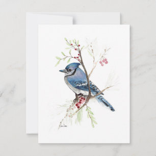 Beautiful Blue Jay Watercolor Note Card