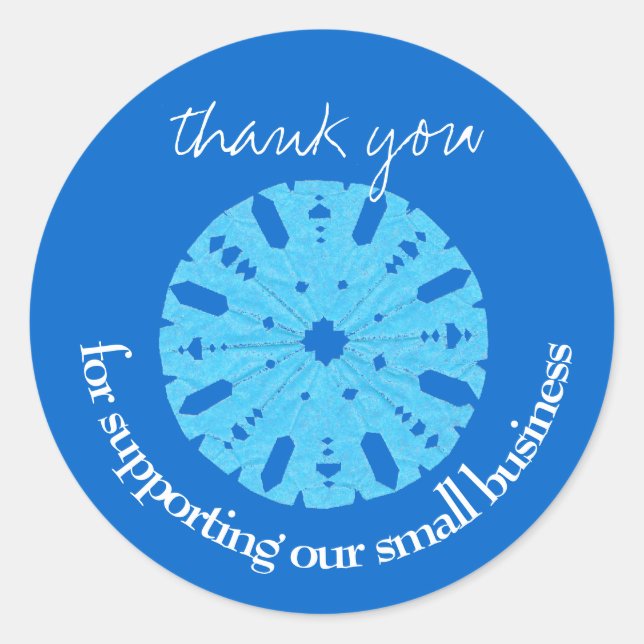 Beautiful blue Kunde vielen Dank Runder Aufkleber (Vorderseite)