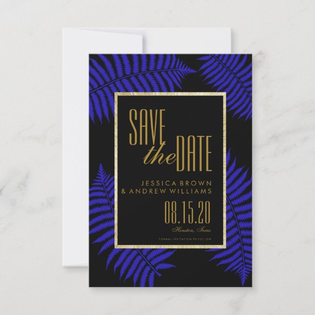 Beautiful Blue Leaf Bracken Save the Date (Vorderseite)