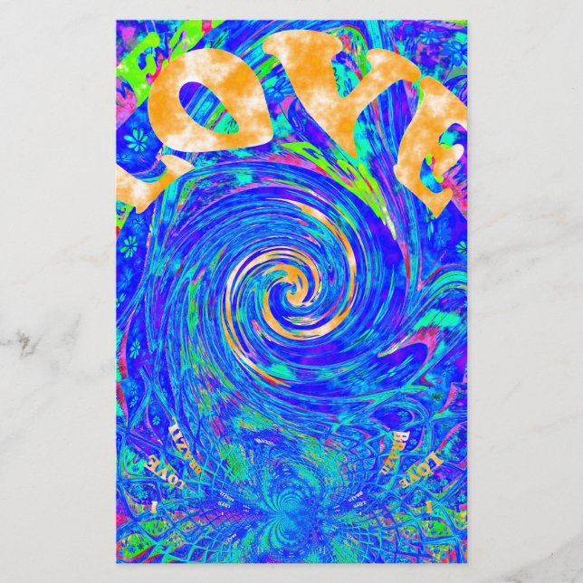 Beautiful Blue Liebe Print Flash Vektor Kunst (Vorderseite)