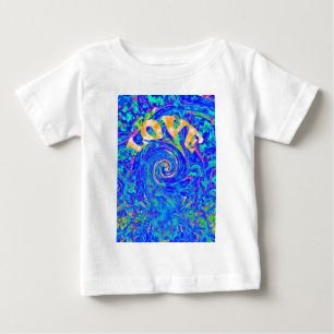 Beautiful Blue Liebe Print Flash Vektor Kunst Baby T-shirt
