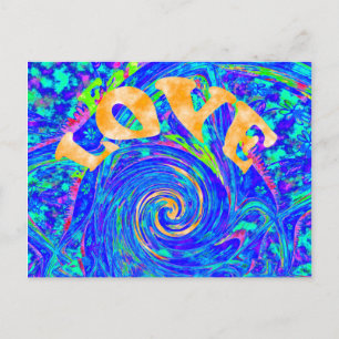 Beautiful Blue Liebe Print Flash Vektor Kunst Postkarte