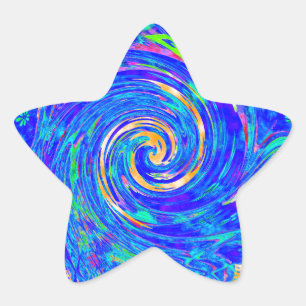 Beautiful Blue Liebe Print Flash Vektor Kunst Stern-Aufkleber