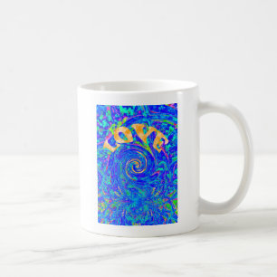 Beautiful Blue Liebe Print Flash Vektor Kunst Tasse