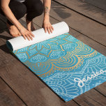 Beautiful Blue Mandala Pattern Yogamatte<br><div class="desc">Schönes personalisiertes Mandala Muster personalisierte Yoga Matte.</div>