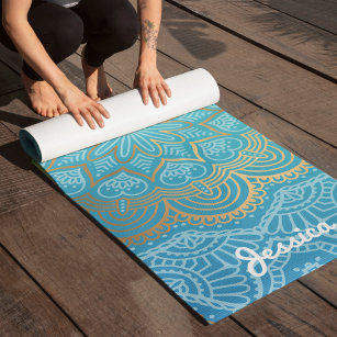 Beautiful Blue Mandala Pattern Yogamatte