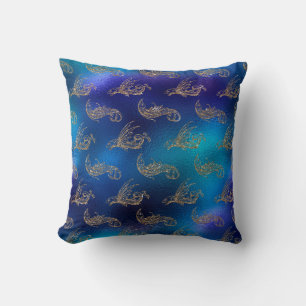 Beautiful Blue Mermaid Glitzer Design - Kissen