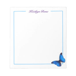 Beautiful Blue Morpho Butterfly| Benutzerdefiniert Notizblock