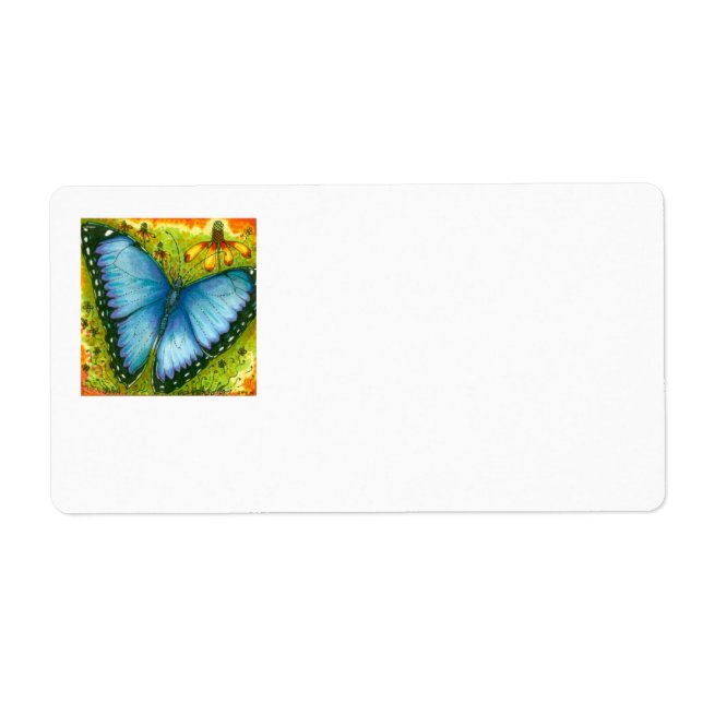 Beautiful Blue Morpho Butterfly Mailing Labels (Vorne)