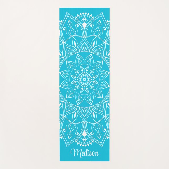 Beautiful Blue Name Mandala Yogamatte (Vorderseite)