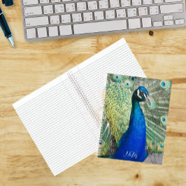 Beautiful Blue Peacock Feathers Foto Notizbuch
