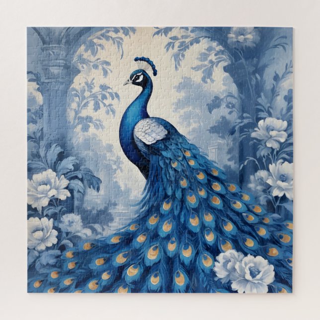 Beautiful Blue Peacock Puzzle (Vertikal)