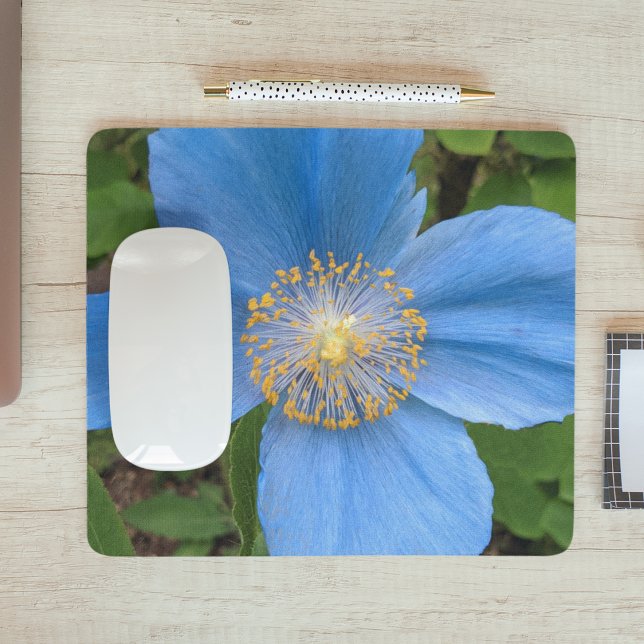 Beautiful Blue Poppy Blumenmousepad Mousepad (In Situ)
