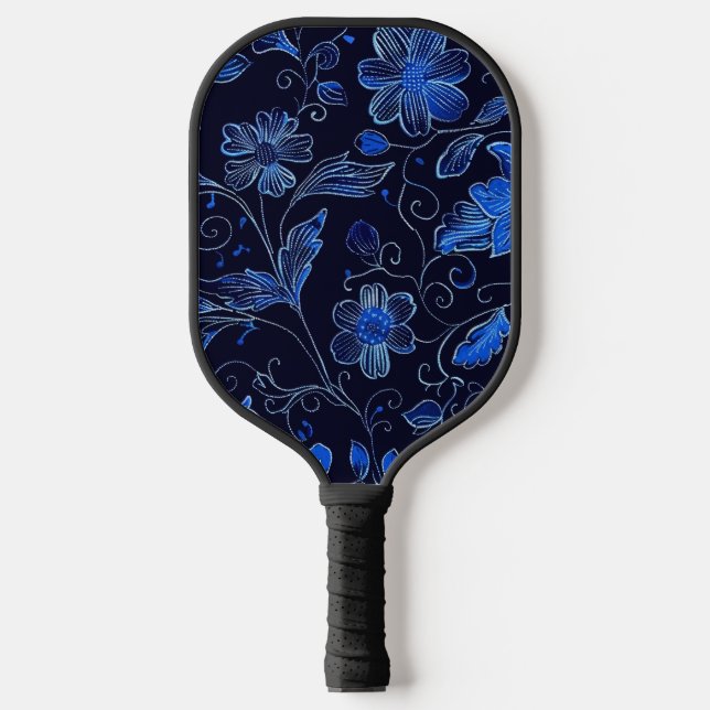 Beautiful Blue Pro Floral Pickleball Paddle (Vorderseite)