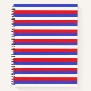 Beautiful Blue Red White Stripes Notizbuch