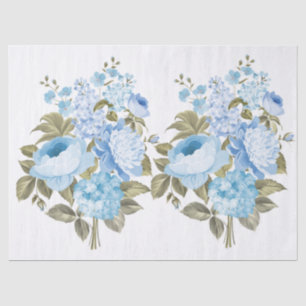 Beautiful Blue Rose & Blume Dekoupage Seidenpapier