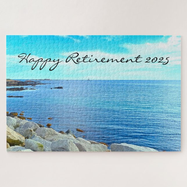 Beautiful Blue Sea Foto Azure Sky Retirement Puzzle (Horizontal)