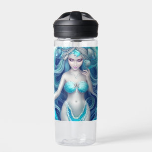Beautiful Blue Seashell Mermaid Graphic Trinkflasche
