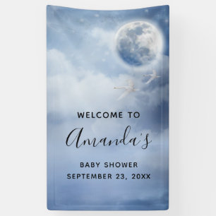 Beautiful Blue Sky mit Flying Swans Baby Dusche Banner