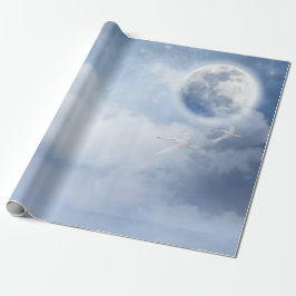 Beautiful Blue Sky mit Flying Swans Geschenkpapier