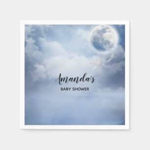 Beautiful Blue Sky mit Flying Swans Serviette