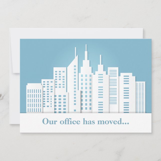 Beautiful Blue Skyline Business Change Ankündigung (Vorderseite)