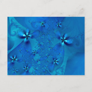 Beautiful Blue Spiral Frische Fraktal Kunst, Dicht Postkarte