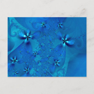 Beautiful Blue Spiral Frische Fraktal Kunst, Dicht Postkarte