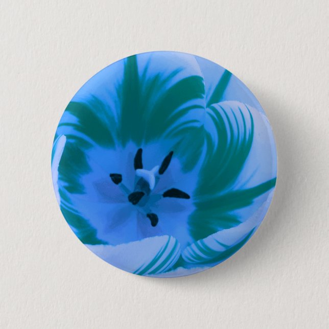 Beautiful Blue Tulip Button (Vorderseite)