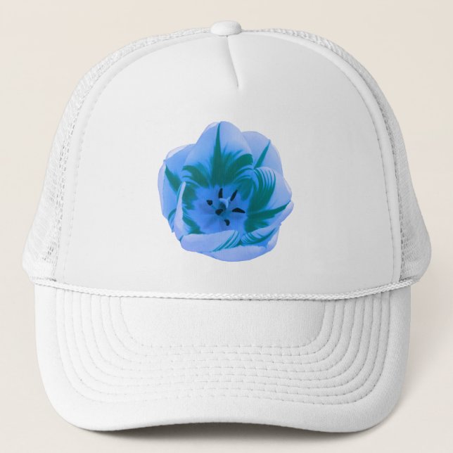 Beautiful Blue Tulip Hat Truckerkappe (Vorderseite)