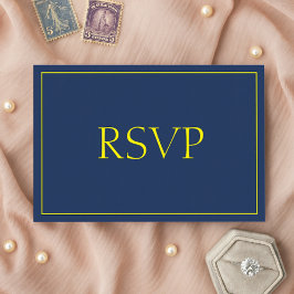 Beautiful Blue und Gold Response UAWG RSVP Karte